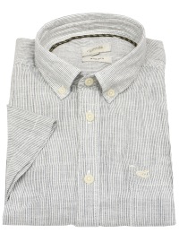 Camel Active Short Sleeve Shirt - Regular Fit - Button Down - Ecru - w/o OP