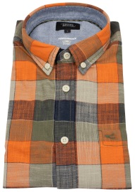 Camel Active Kurzarmhemd - Regular Fit - Button Down - kariert - mehrfarbig