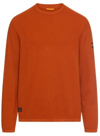 Camel Active Pullover - Regular Fit - Round-neck - Structure - Orange