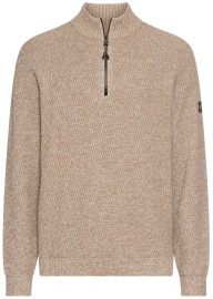 Camel Active Pullover - Regular Fit - Troyercollar - Structure - Light Brown