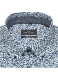 Casa Moda Hemd - Comfort Fit - Button Down - Kontrastknöpfe - Print - blau - Thumbnail ID: arim452189