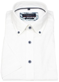 Casa Moda Kurzarmhemd - Casual Fit - Leinen - Button Down - weiß