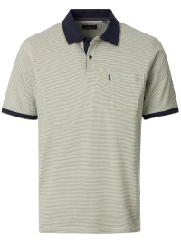 Casa Moda Poloshirt - Regular Fit - Kontrastkragen - Streifen - grün