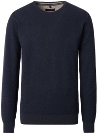 Casa Moda Pullover - Rundhals Ausschnitt - Struktur - blau