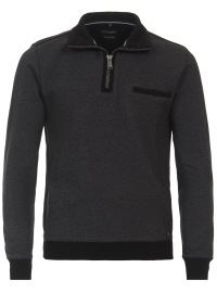 Casa Moda Sweatshirt Pullover - Troyerkragen - Struktur - anthrazit