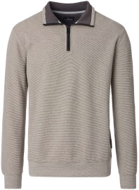 Casa Moda Sweatshirt Pullover - Troyerkragen - Struktur - beige