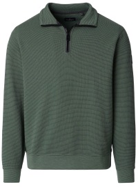 Casa Moda Sweatshirt Pullover - Troyerkragen - Struktur - grün