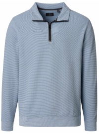 Casa Moda Sweatshirt Pullover - Troyerkragen - Struktur - hellblau