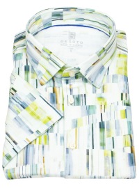 DESOTO Short Sleeve Shirt - Slim Fit - Jersey - Kent Collar - Print - Multicolored