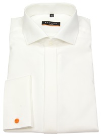 Eterna Gala Shirt - Slim Fit - Cutaway Collar - Cover Shirt - Double Cuff - Light Beige - w/o OP