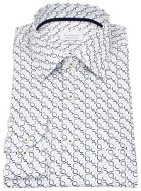 Eterna Hemd - Comfort Fit - Kreise - blau / beige - extra langer 68cm Arm