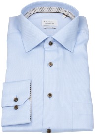 Eterna Hemd - Comfort Fit - Struktur - Kontrastknöpfe - hellblau
