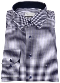 Eterna Hemd - Modern Fit - Button Down - dunkelblau / weiß - extra langer 68cm Arm - ohne OVP