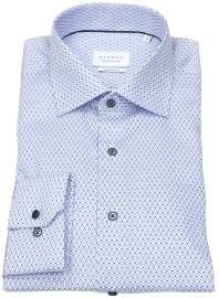 Eterna Shirt - Modern Fit - Kent Collar - Contrast Buttons - Light Blue / Dark Blue