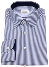 Eterna Shirt - Modern Fit - Kent Collar - Natural Stretch - Striped - Blue / White - w/o OP