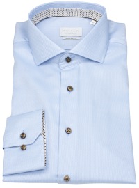 Eterna Hemd - Modern Fit - Kentkragen - Struktur - Kontrastknöpfe - hellblau