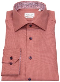 Eterna Shirt - Modern Fit - Kent Collar - Structure - Contrast Buttons - Red - w/o OP
