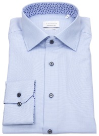 Eterna Hemd - Modern Fit - Kontrastknöpfe - Struktur - hellblau - ohne OVP