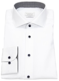 Eterna Shirt - Slim Fit - Cutaway Collar - Contrast Buttons - White - w/o OP