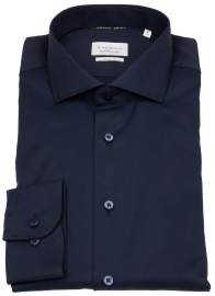 Eterna Hemd - Slim Fit - Haikragen - Cover Shirt - extra blickdicht - dunkelblau