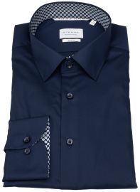 Eterna Hemd - Slim Fit - Kentkragen - Dynamic Cotton - dunkelblau - extra langer 70cm Arm