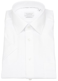 Eterna Kurzarmhemd - Modern Fit - Dynamic Cotton - Struktur - weiß