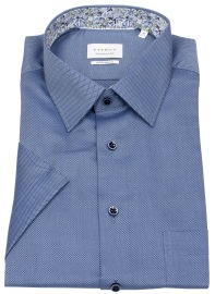 Eterna Short Sleeve Shirt - Modern Fit - Structure - Blue - w/o OP