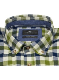 Fynch-Hatton Shirt - Casual Fit - Button-Down - checked - green / blue - Thumbnail ID: arimmdwmva