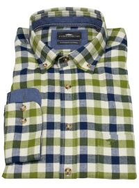 Fynch-Hatton Shirt - Casual Fit - Button-Down - checked - green / blue - Thumbnail ID: arims97fvm