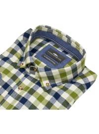 Fynch-Hatton Shirt - Casual Fit - Button-Down - checked - green / blue - Thumbnail ID: arimtw17nw