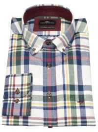 Fynch-Hatton Shirt - Casual Fit - Button Down - Leichter Flanell - Checked - Multicolored - w/o OP