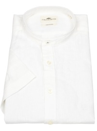 Fynch-Hatton Kurzarmhemd - Casual Fit - Leinen - Stehkragen - weiß