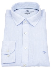 Fynch-Hatton Leinenhemd - Casual Fit - Kentkragen - hellblau