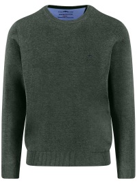 Fynch-Hatton Pullover - Casual Fit - Rundhals-Ausschnitt - dunkelgrün