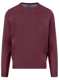 Fynch-Hatton Pullover - Casual Fit - Rundhals-Ausschnitt - dunkelrot