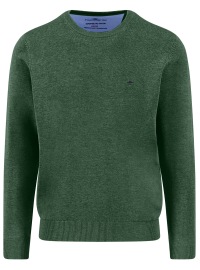 Fynch-Hatton Pullover - Casual Fit - Rundhals-Ausschnitt - grün