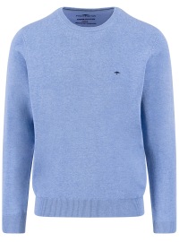 Fynch-Hatton Pullover - Casual Fit - Rundhals-Ausschnitt - hellblau