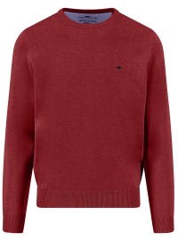 Fynch-Hatton Pullover - Casual Fit - Rundhals-Ausschnitt - rot