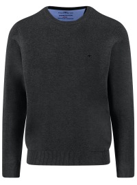 Fynch-Hatton Pullover - Casual Fit - Rundhals-Ausschnitt - schwarz
