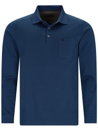 Hajo Poloshirt - Regular Fit - Langarm - Softknit - blau