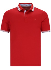 Hajo Poloshirt - Regular Fit - mit Kontrastdetails - rot