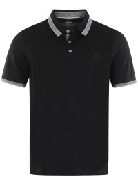 Hajo Poloshirt - Regular Fit - mit Kontrastdetails - schwarz