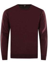 Hajo Pullover - Regular Fit - Rundhals - weinrot
