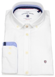 Hatico Shirt - Modern Fit - Button Down - Oxford - White - w/o OP