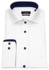 Hatico Hemd - Regular Fit - Patch - Kontrastknöpfe - weiß - ohne OVP