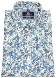 Lerros Kurzarmhemd - Regular Fit - Button Down - floraler Print - mehrfarbig