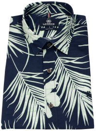 Lerros Kurzarmhemd - Regular Fit - Kentkragen - Print - dunkelblau