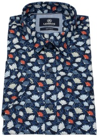 Lerros Kurzarmhemd - Regular Fit - Kentkragen - Print - dunkelblau