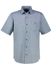 Lerros Kurzarmhemd - Regular Fit - Leinenmix - blau
