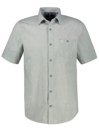 Lerros Kurzarmhemd - Regular Fit - Leinenmix - grau